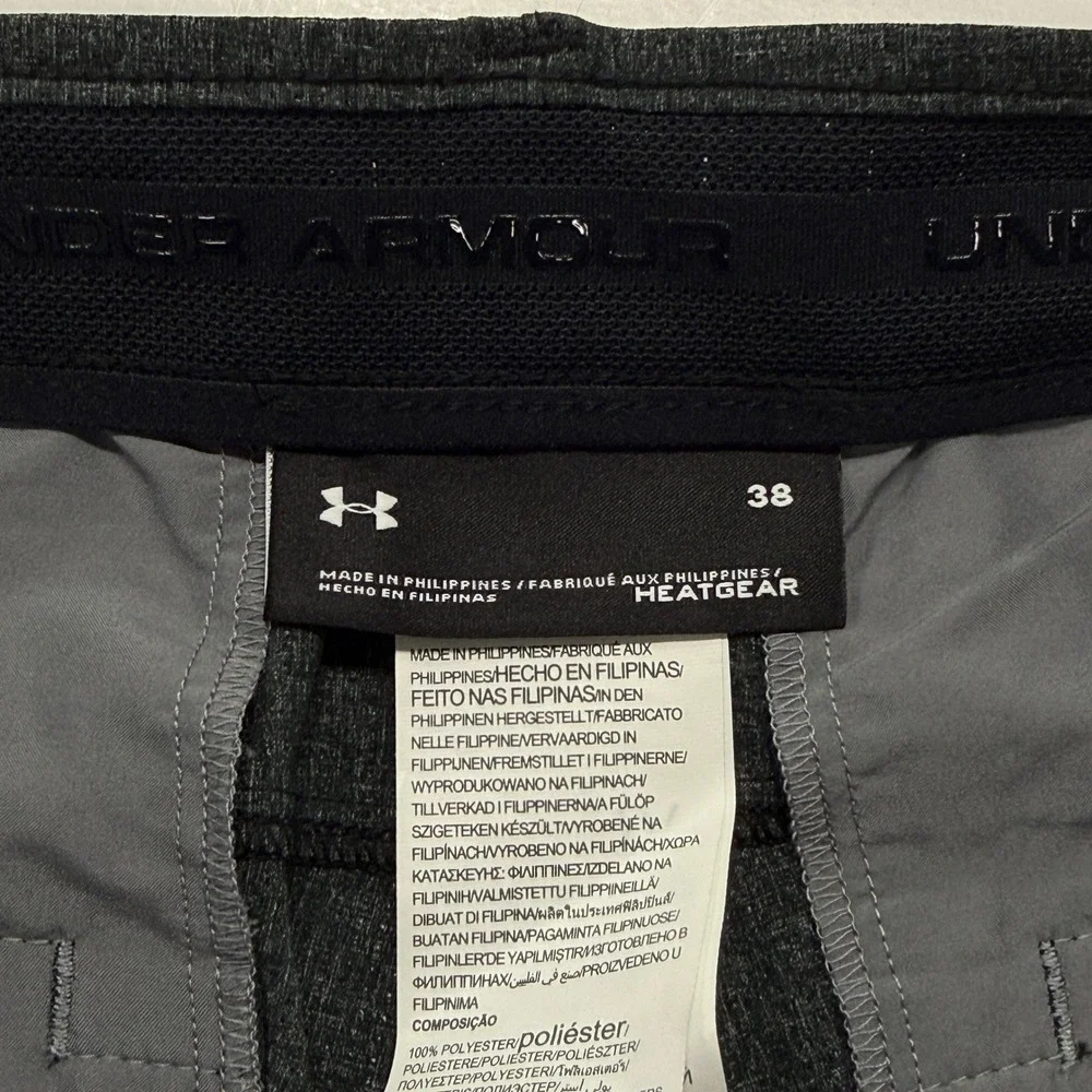 Under Armour Drive Golf Shorts Men 38 Charcoal Grey Heather 1309551 HeatGear NWT